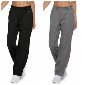 Nike Therma Dri-Fit Gray & Black Fleece Lined Straight Leg Sweatpants Women's XS
